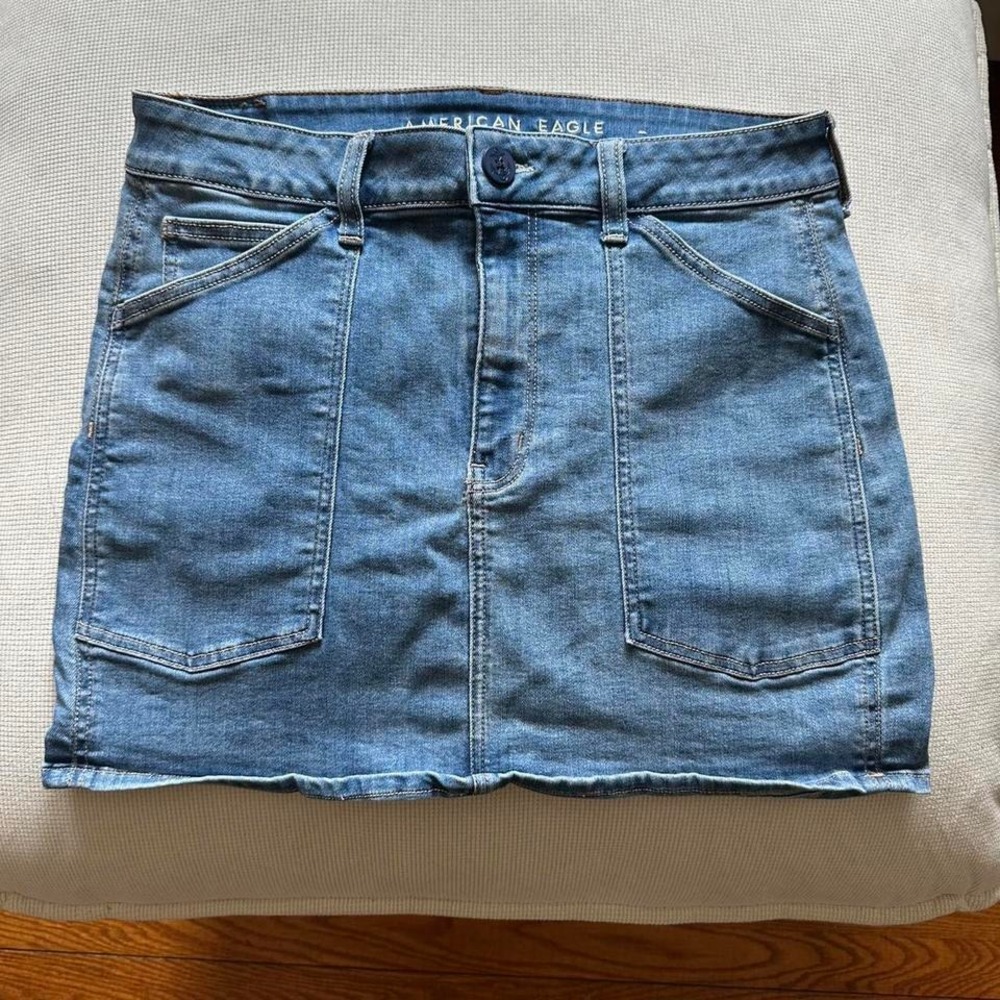 💚 BOGO! Add To Bundle American Eagle Outfitters Denim Mini Skirt in Light Blue